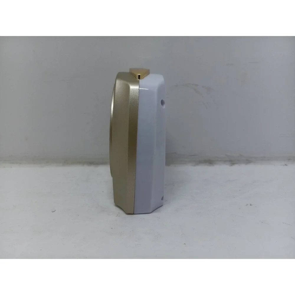 Gold & White Plastic Bedside Alarm Clock